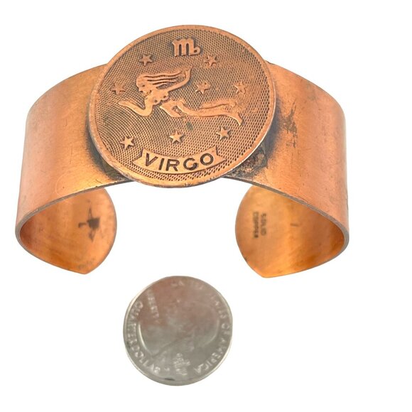 Vintage Copper Virgo Zodiac Cuff Bracelet - Picture 7 of 8